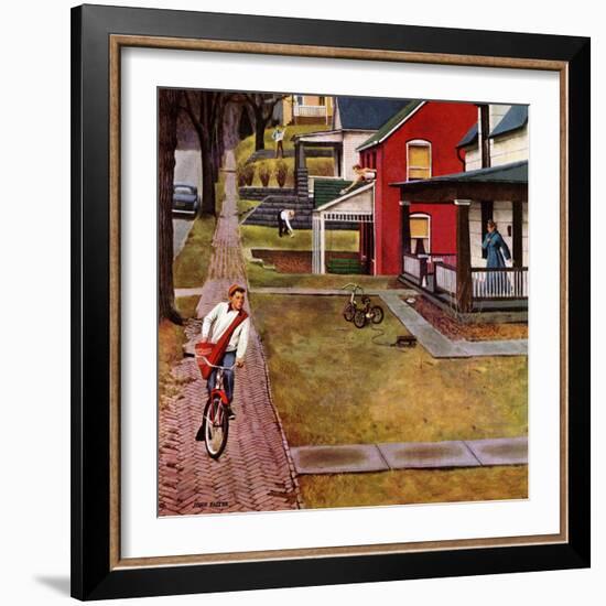 "Paperboy", April 14, 1951-John Falter-Framed Giclee Print