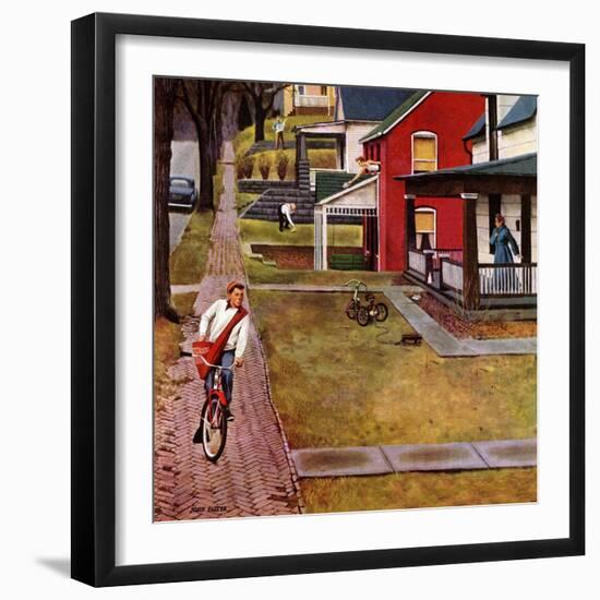 "Paperboy", April 14, 1951-John Falter-Framed Giclee Print