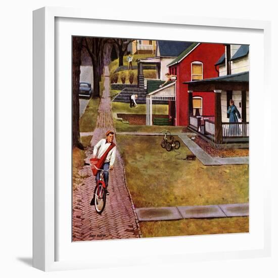 "Paperboy", April 14, 1951-John Falter-Framed Giclee Print