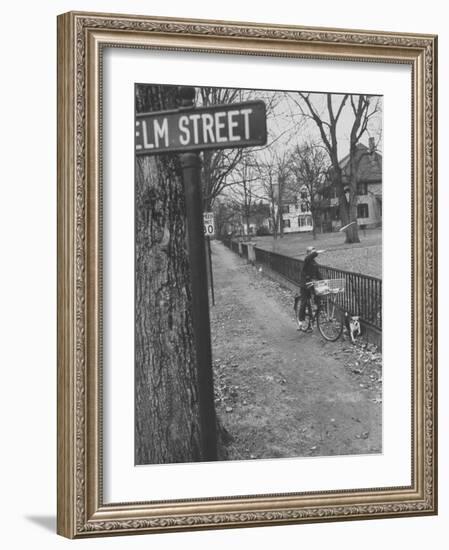 Paperboy Delivering the Boston Herald-Ralph Morse-Framed Photographic Print