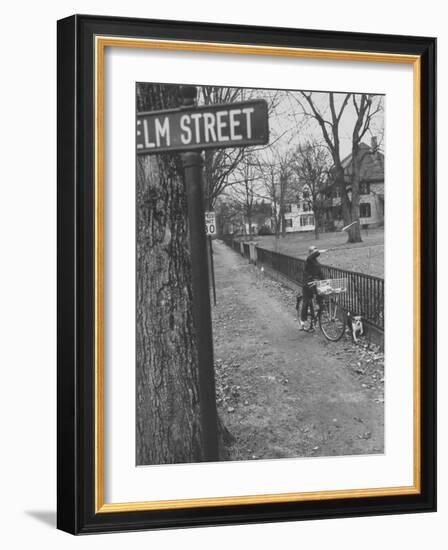 Paperboy Delivering the Boston Herald-Ralph Morse-Framed Photographic Print