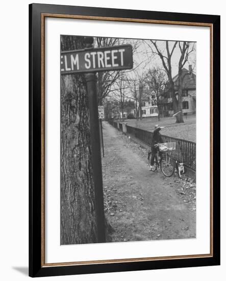 Paperboy Delivering the Boston Herald-Ralph Morse-Framed Photographic Print