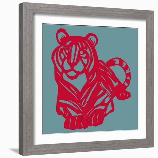 Papercut Tiger-null-Framed Giclee Print