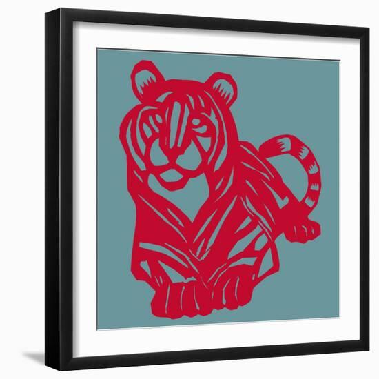 Papercut Tiger-null-Framed Giclee Print