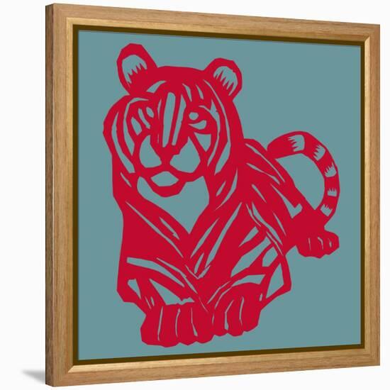 Papercut Tiger-null-Framed Premier Image Canvas