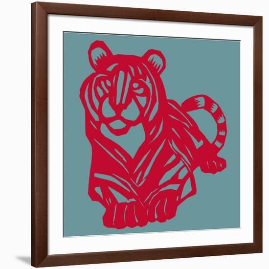 Papercut Tiger-null-Framed Giclee Print