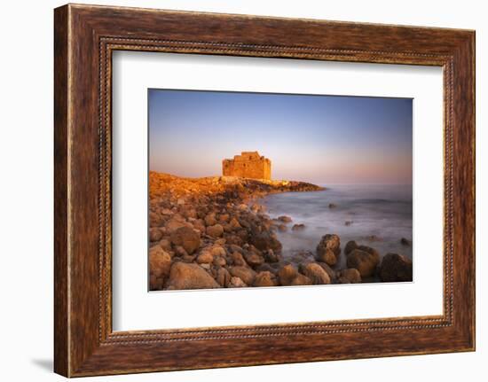 Paphos Castle with rocky shoreline, Paphos harbour, Cyprus, Mediterranean, Europe-John Miller-Framed Photographic Print