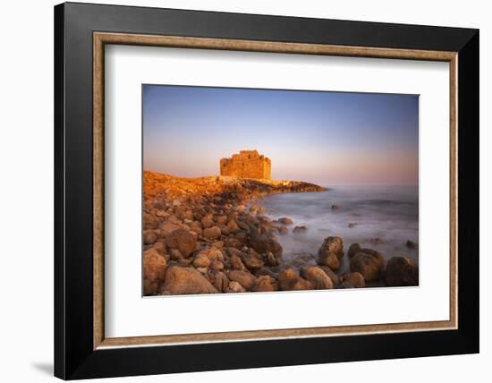 Paphos Castle with rocky shoreline, Paphos harbour, Cyprus, Mediterranean, Europe-John Miller-Framed Photographic Print