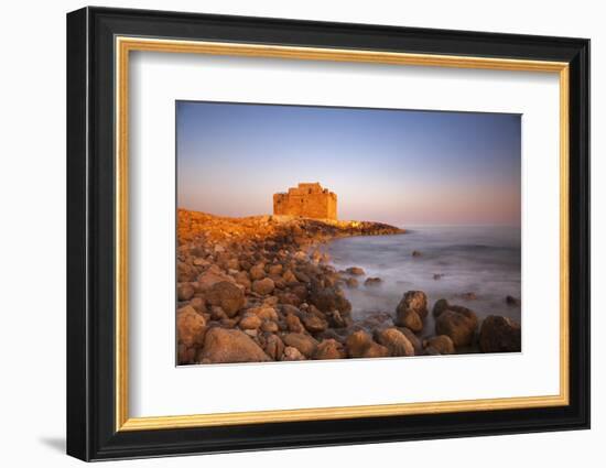 Paphos Castle with rocky shoreline, Paphos harbour, Cyprus, Mediterranean, Europe-John Miller-Framed Photographic Print