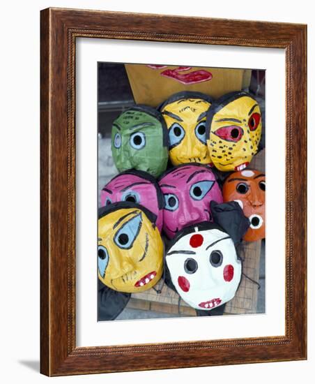 Papier Mache Masks for Sale, East Gate Market, Seoul City, South Korea-Alain Evrard-Framed Photographic Print