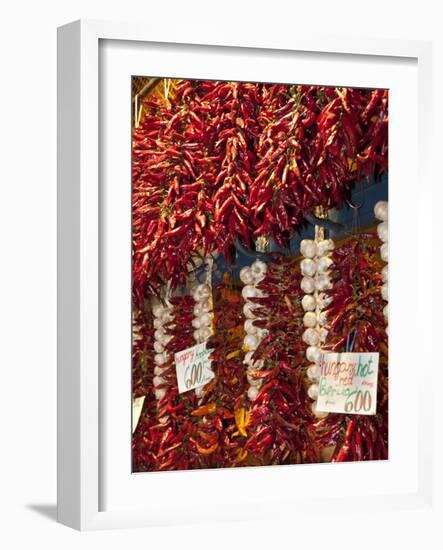 Paprika and Garlic, Central Market (Kozponti Vasarcsarnok), Budapest, Hungary, Europe-Stuart Black-Framed Photographic Print