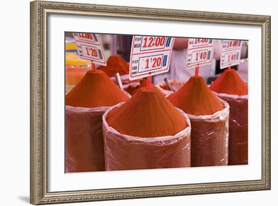 Paprika for Sale, Mercado Central (Central Market), Valencia-Martin Child-Framed Photographic Print