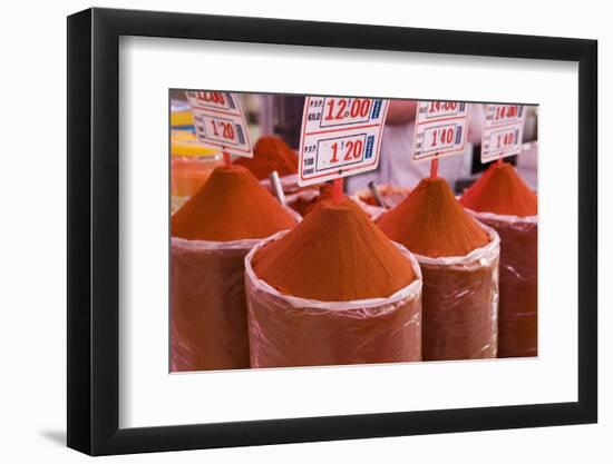 Paprika for Sale, Mercado Central (Central Market), Valencia-Martin Child-Framed Photographic Print