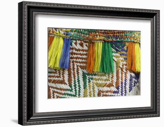 Papua New Guinea, Murik Lakes, Karau Village. Woven Straw Bag-Cindy Miller Hopkins-Framed Premium Photographic Print