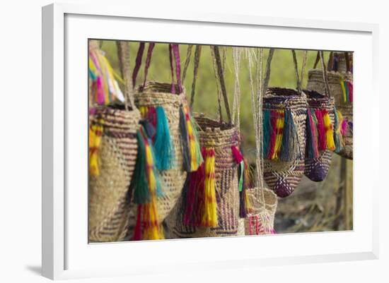 Papua New Guinea, Murik Lakes, Karau Village. Woven Straw Bags-Cindy Miller Hopkins-Framed Photographic Print