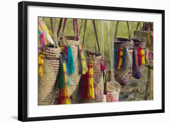 Papua New Guinea, Murik Lakes, Karau Village. Woven Straw Bags-Cindy Miller Hopkins-Framed Photographic Print