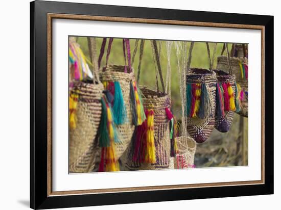 Papua New Guinea, Murik Lakes, Karau Village. Woven Straw Bags-Cindy Miller Hopkins-Framed Photographic Print
