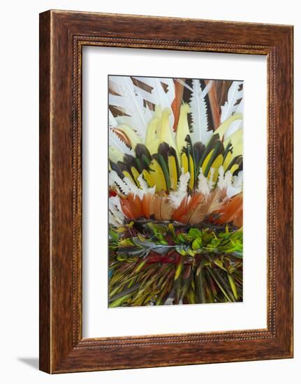 Papua New Guinea, Tufi. Detail of Feather Ceremonial Headdress-Cindy Miller Hopkins-Framed Photographic Print