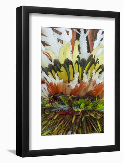 Papua New Guinea, Tufi. Detail of Feather Ceremonial Headdress-Cindy Miller Hopkins-Framed Photographic Print