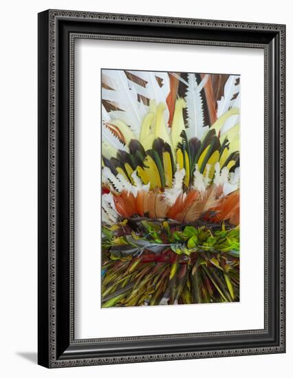 Papua New Guinea, Tufi. Detail of Feather Ceremonial Headdress-Cindy Miller Hopkins-Framed Photographic Print