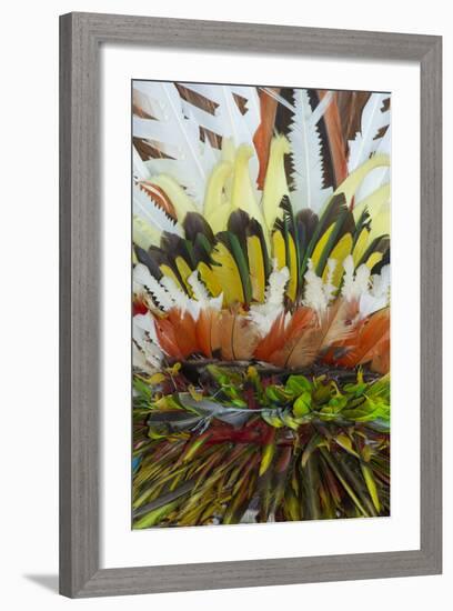 Papua New Guinea, Tufi. Detail of Feather Ceremonial Headdress-Cindy Miller Hopkins-Framed Photographic Print