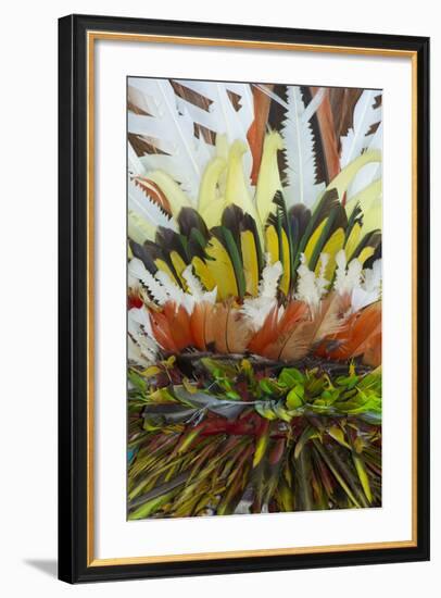 Papua New Guinea, Tufi. Detail of Feather Ceremonial Headdress-Cindy Miller Hopkins-Framed Photographic Print