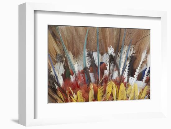 Papua New Guinea, Tufi. Detail of Feather Ceremonial Headdress-Cindy Miller Hopkins-Framed Photographic Print