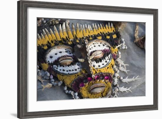 Papua New Guinea, Village of Kopar. Folk Art Souvenir Mask-Cindy Miller Hopkins-Framed Photographic Print