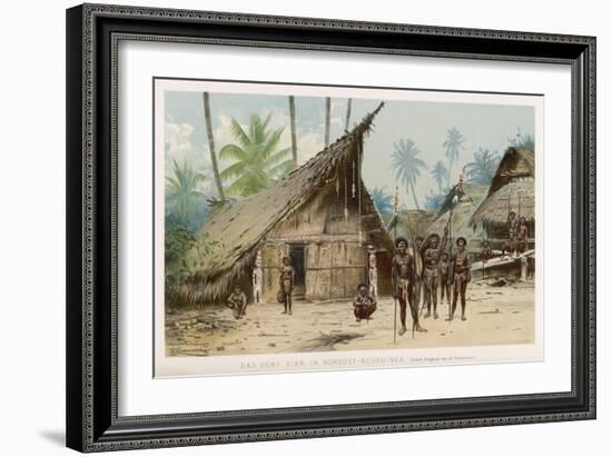 Papua New Guinea: Village Scene in the North-East of the Island-Wilhelm Kuhnert-Framed Art Print