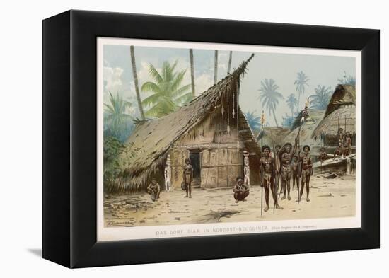 Papua New Guinea: Village Scene in the North-East of the Island-Wilhelm Kuhnert-Framed Stretched Canvas