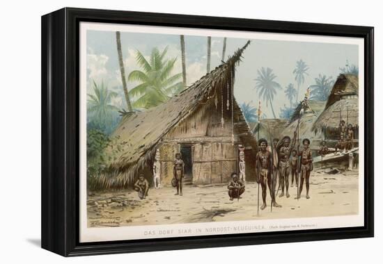 Papua New Guinea: Village Scene in the North-East of the Island-Wilhelm Kuhnert-Framed Stretched Canvas