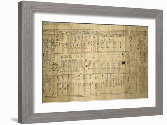 Papyrus d'Ankheseniset : voyage du dieu solaire dans les régions de l'Au-de-null-Framed Giclee Print