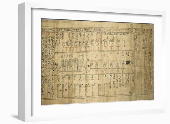 Papyrus d'Ankheseniset : voyage du dieu solaire dans les régions de l'Au-de-null-Framed Giclee Print