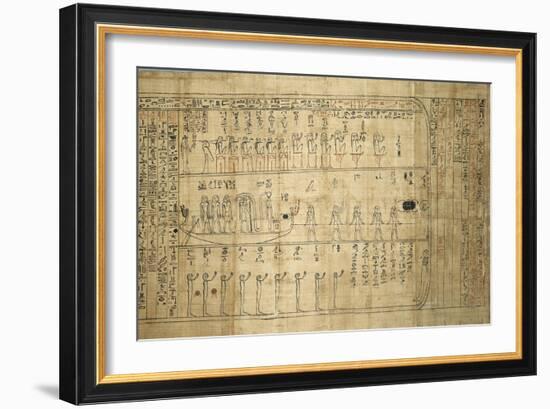 Papyrus d'Ankheseniset : voyage du dieu solaire dans les régions de l'Au-de-null-Framed Giclee Print