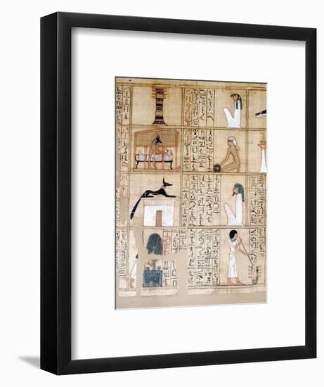 Papyrus, Embalming, Anubis, Ancient Egyptian, c10th century BC-Unknown-Framed Giclee Print