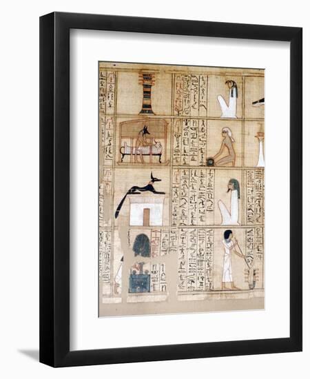 Papyrus, Embalming, Anubis, Ancient Egyptian, c10th century BC-Unknown-Framed Giclee Print