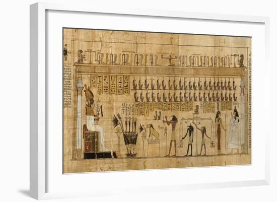 Papyrus from 'Book of the Dead' Depicting Weighing of Souls-null-Framed Giclee Print