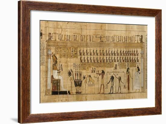 Papyrus from 'Book of the Dead' Depicting Weighing of Souls--Framed Giclee Print