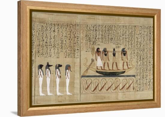 Papyrus mythologique d'Imenemsaouf, Supérieur des porteurs de bouclier-quera d'Amon-null-Framed Premier Image Canvas