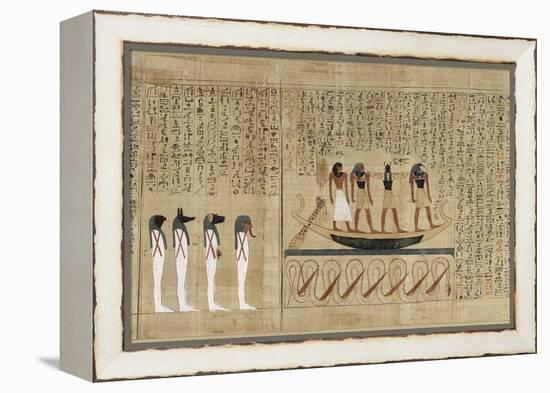 Papyrus mythologique d'Imenemsaouf, Supérieur des porteurs de bouclier-quera d'Amon-null-Framed Premier Image Canvas