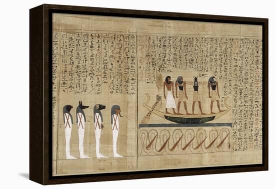 Papyrus mythologique d'Imenemsaouf, Supérieur des porteurs de bouclier-quera d'Amon-null-Framed Premier Image Canvas