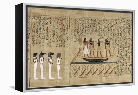Papyrus mythologique d'Imenemsaouf, Supérieur des porteurs de bouclier-quera d'Amon-null-Framed Premier Image Canvas