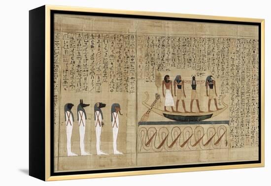 Papyrus mythologique d'Imenemsaouf, Supérieur des porteurs de bouclier-quera d'Amon-null-Framed Premier Image Canvas