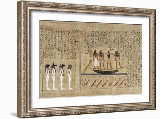 Papyrus mythologique d'Imenemsaouf, Supérieur des porteurs de bouclier-quera d'Amon-null-Framed Giclee Print