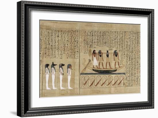 Papyrus mythologique d'Imenemsaouf, Supérieur des porteurs de bouclier-quera d'Amon-null-Framed Giclee Print