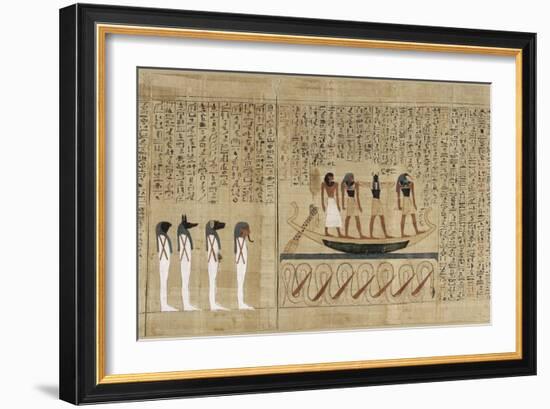 Papyrus mythologique d'Imenemsaouf, Supérieur des porteurs de bouclier-quera d'Amon-null-Framed Giclee Print