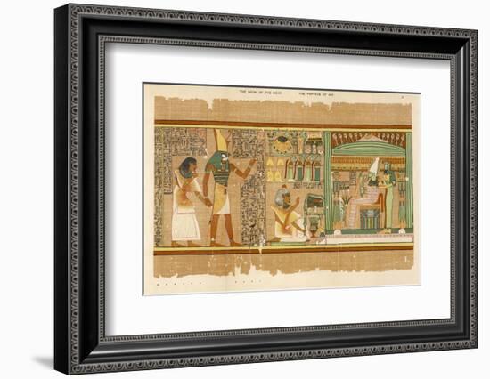 Papyrus of Ani the Dead Ani Judged Innocent is Presented by Horus to Osiris-E.a. Wallis Budge-Framed Photographic Print