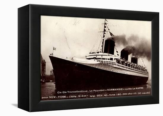 Paquebot Normandie, CGT, French Line, Dampfschiff-null-Framed Premier Image Canvas