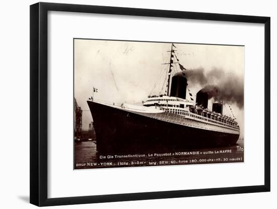 Paquebot Normandie, CGT, French Line, Dampfschiff-null-Framed Giclee Print