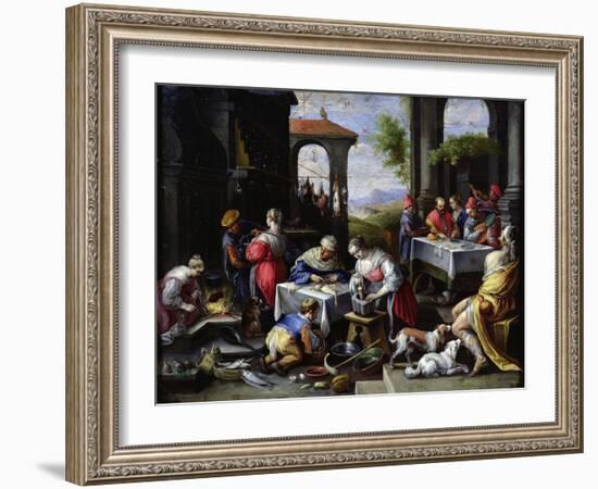 Parable of Lazarus and the Rich Man (Oil on Copper)-David the Younger Teniers-Framed Giclee Print